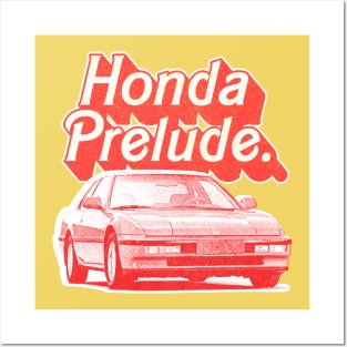 Honda Prelude (Red) /// Original Retro Design Posters and Art